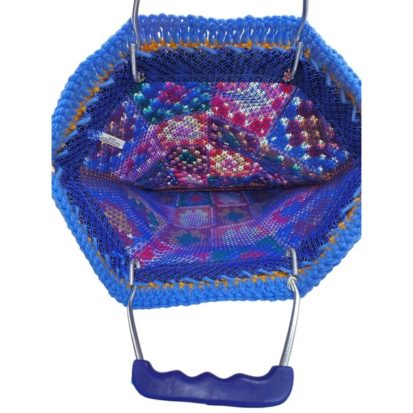 Vintage Festival Granny Square Knit Mesh Lined Tote Bag Spain - Picture 8 of 9